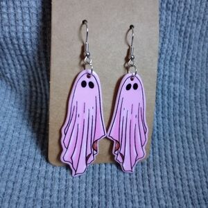 Pink ghost earrings